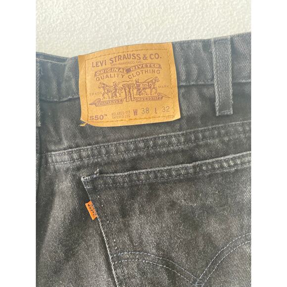VINTAGE Levi’s 550 Jeans Mens 37x33 Black Orange Tab USA Made Relaxed Fit MINT# - Picture 1 of 7